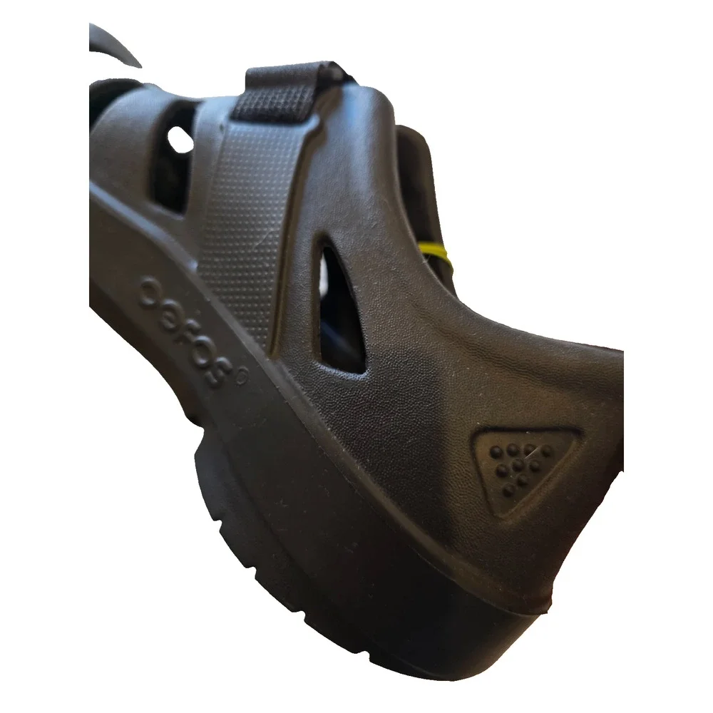 OOFOS OOahh Sport Flex Clogs Unisex M7/W9 Black Recovery Shoes Adjustable Strap